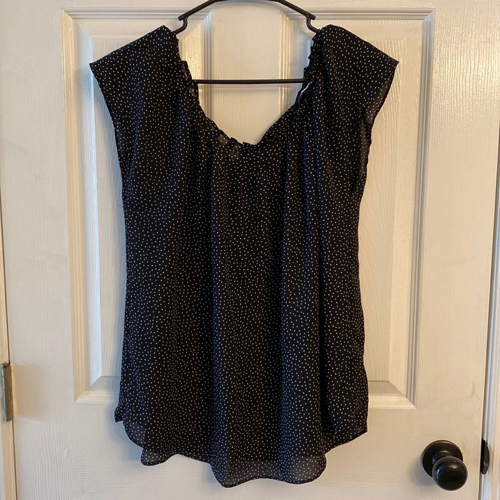 Polka-Dot Pleat Blouse